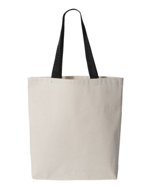 Q-Tees Q4400 - 11L Canvas Tote with Contrast-Color Handles