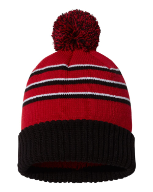 Richardson 134 - Stripe Pom Cuffed Beanie